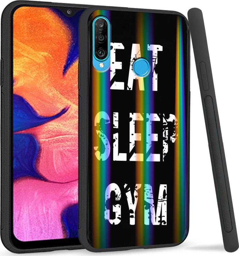Super Fashion Etui Rainbow Series na Huawei P30 Lite Eat Sleep Gym 1