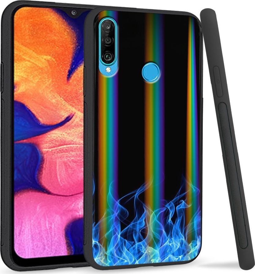 Super Fashion Etui Rainbow Series na Huawei P30 Lite Niebieski Ogień 1