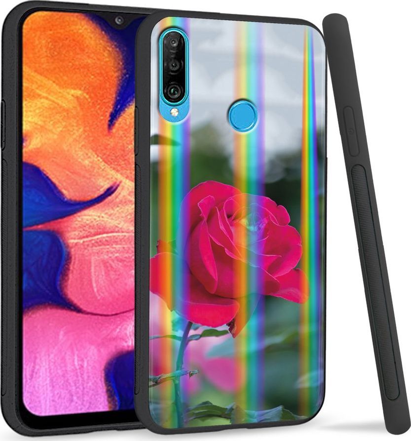 Super Fashion Etui Rainbow Series na Huawei P30 Lite Pąk rózy 1