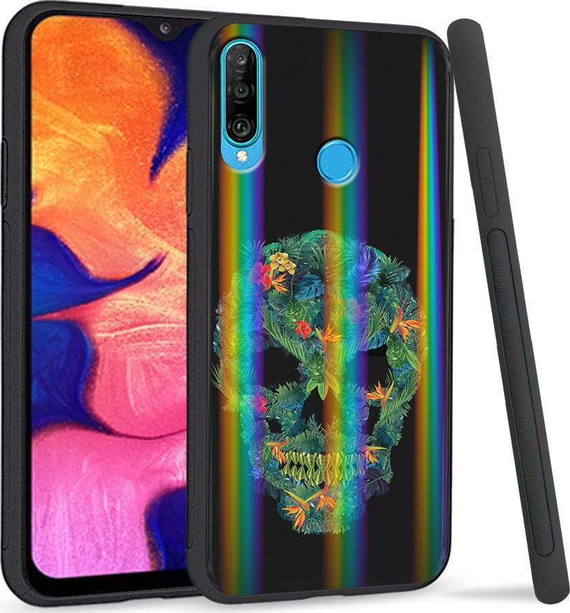 Super Fashion Etui Rainbow Series na Huawei P30 Lite Czaszka z roślin 1