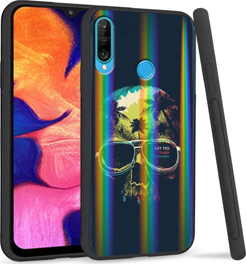 Super Fashion Etui Rainbow Series na Huawei P30 Lite Hawajska czaszka 1