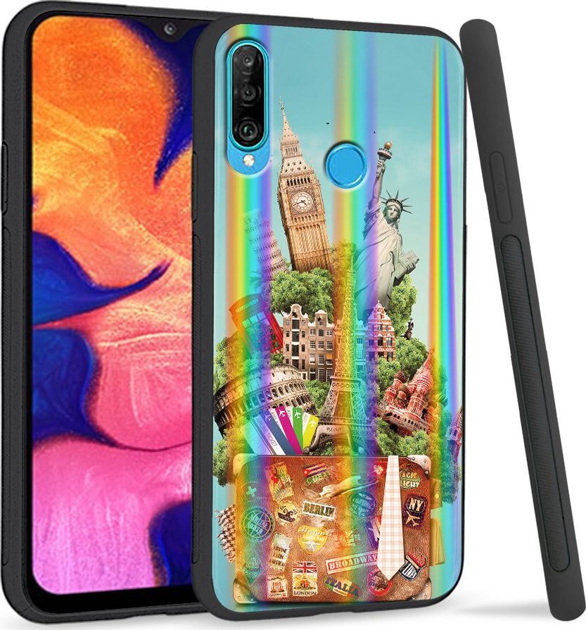 Super Fashion Etui Rainbow Series na Huawei P30 Lite Podróże 1