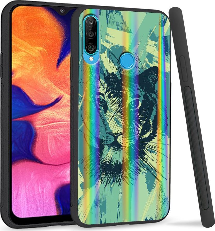 Super Fashion Etui Rainbow Series na Huawei P30 Lite Płutno tygrysa 1