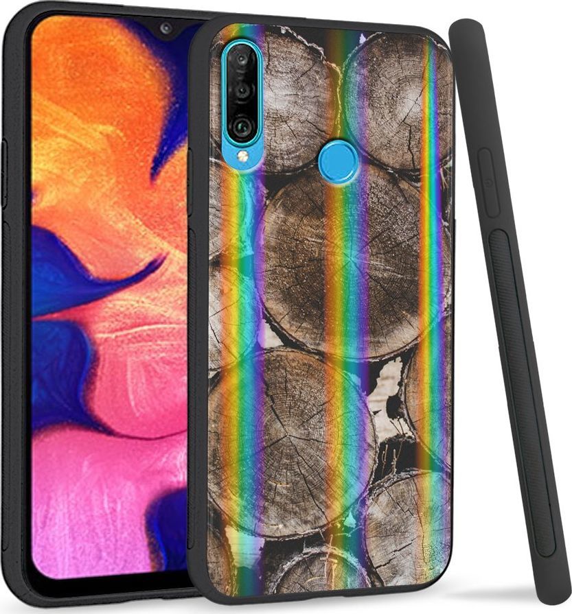 Super Fashion Etui Rainbow Series na Huawei P30 Lite Drewno 1