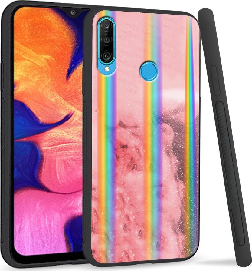 Super Fashion Etui Rainbow Series na Huawei P30 Lite Różowy dym 1