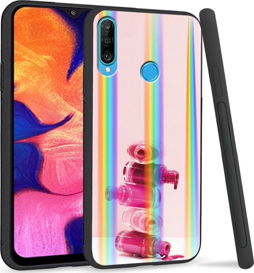 Super Fashion Etui Rainbow Series na Huawei P30 Lite Różowy lakier 1