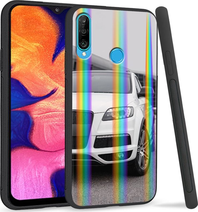 Super Fashion Etui Rainbow Series na Huawei P30 Lite Biały samochód 1