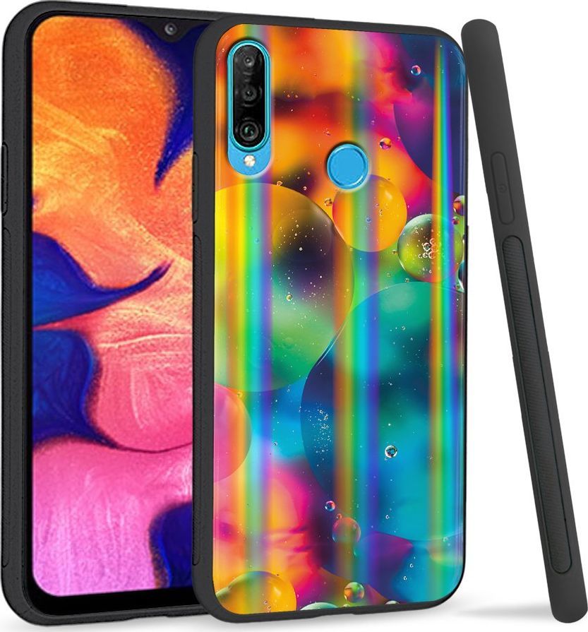 Super Fashion Etui Rainbow Series na Huawei P30 Lite Kolorowe bańki 1