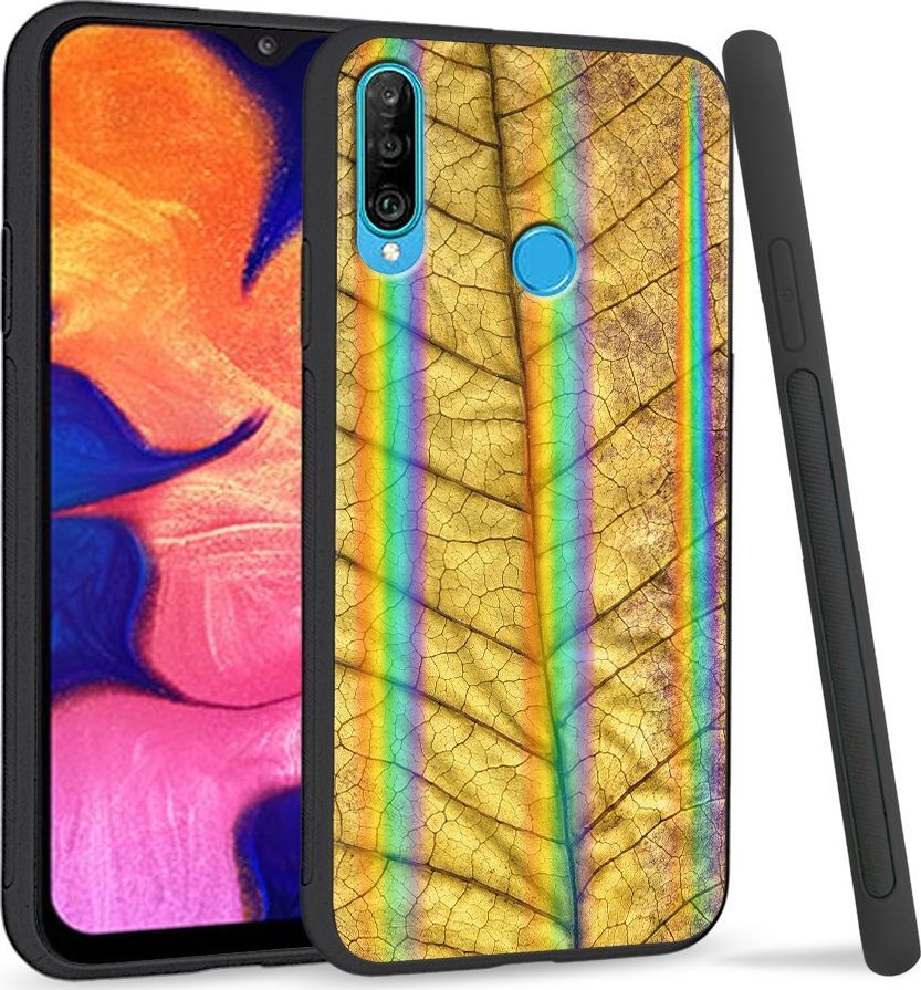 Super Fashion Etui Rainbow Series na Huawei P30 Lite Żółty liść 1