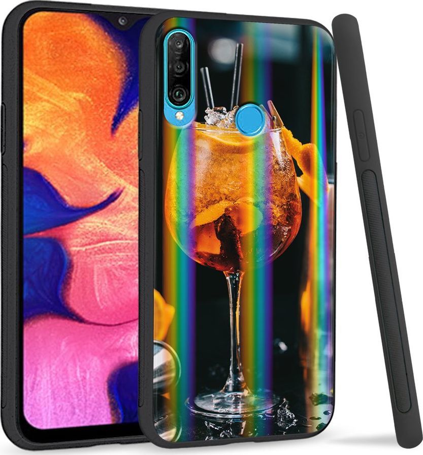 Super Fashion Etui Rainbow Series na Huawei P30 Lite Drink z pomarańczą 1