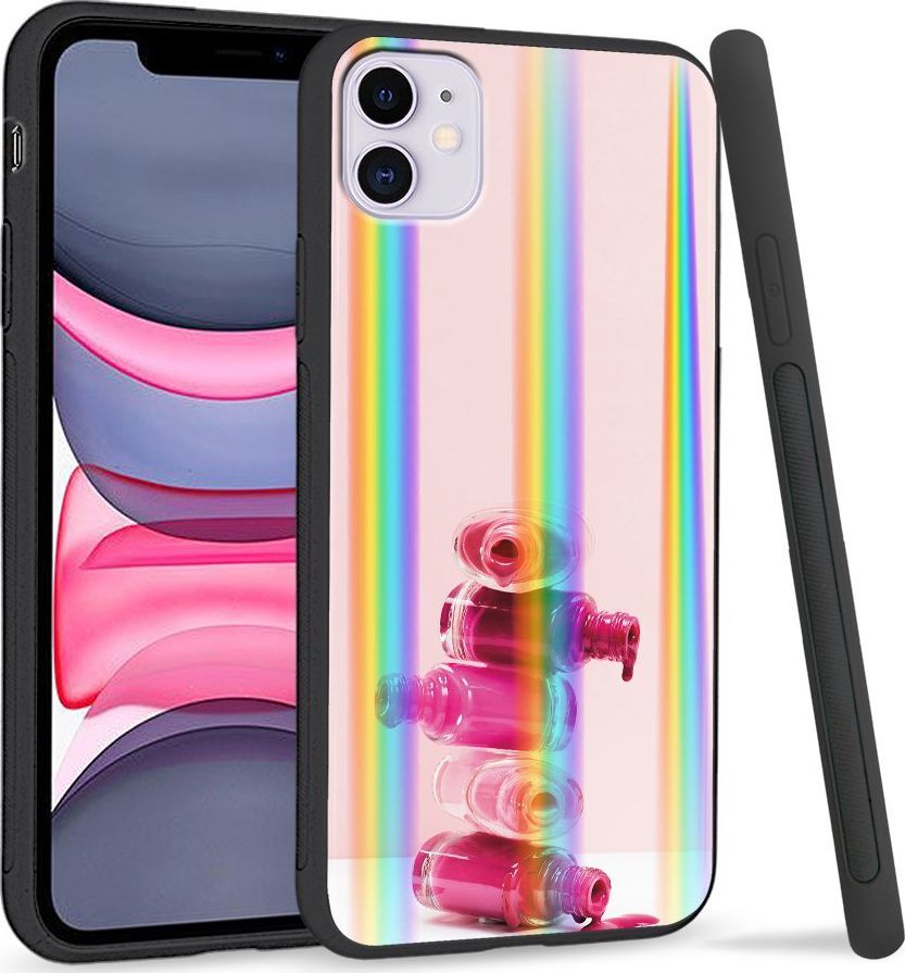 Super Fashion Etui Rainbow Series na Apple iPhone 11 Różowy lakier 1