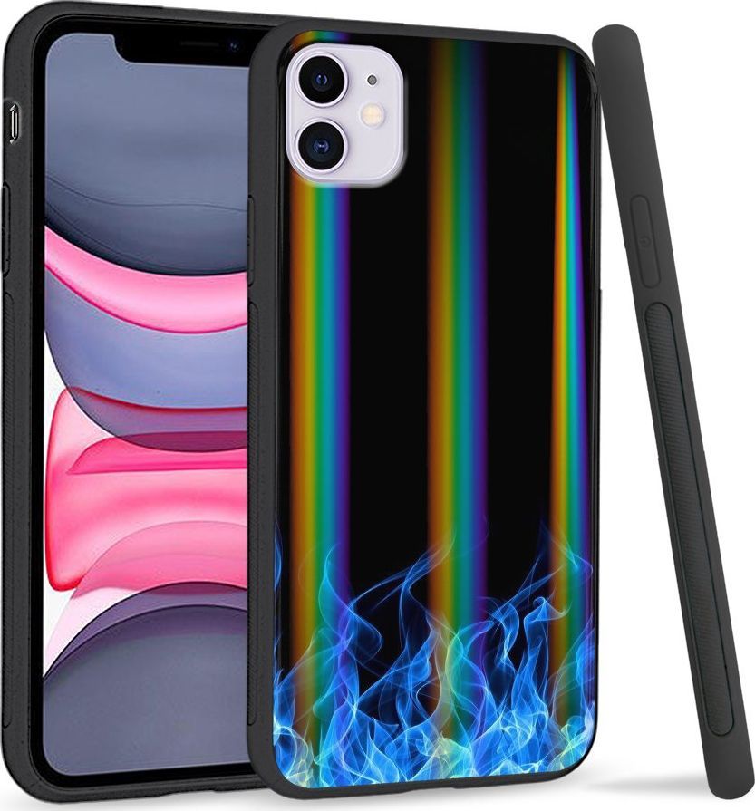 Super Fashion Etui Rainbow Series na Apple iPhone 11 Niebieski Ogień 1