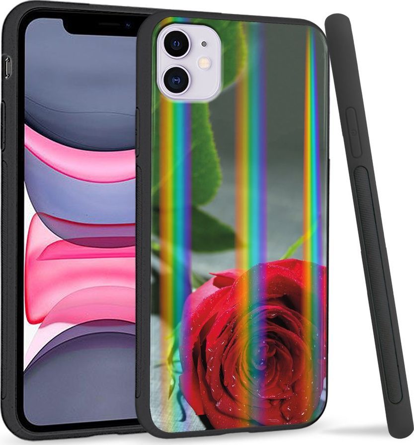 Super Fashion Etui Rainbow Series na Apple iPhone 11 Czerwona róża 1