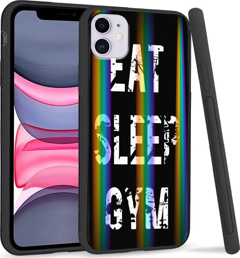 Super Fashion Etui Rainbow Series na Apple iPhone 11 Eat Sleep Gym 1