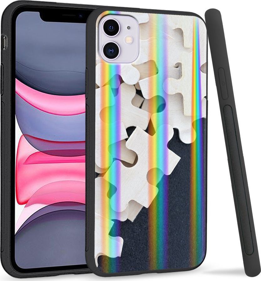 Super Fashion Etui Rainbow Series na Apple iPhone 11 Drewniane puzzle 1