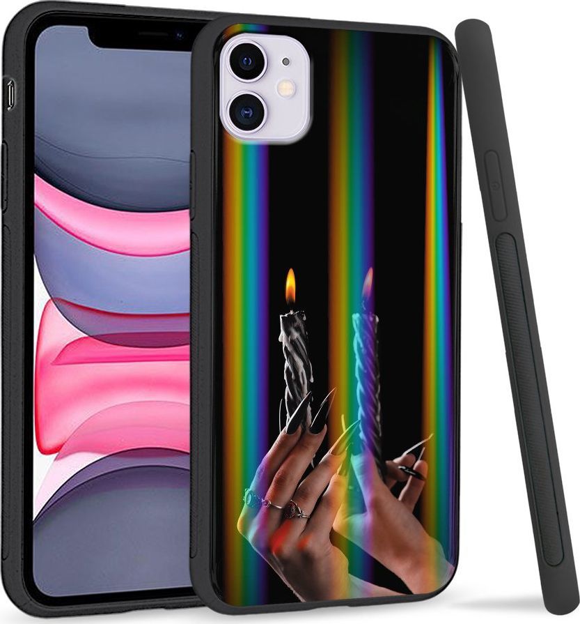 Super Fashion Etui Rainbow Series na Apple iPhone 11 Czarne świeczki 1