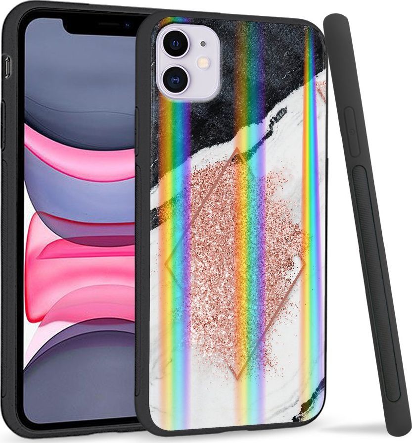 Super Fashion Etui Rainbow Series na Apple iPhone 11 Różowy marmur 1
