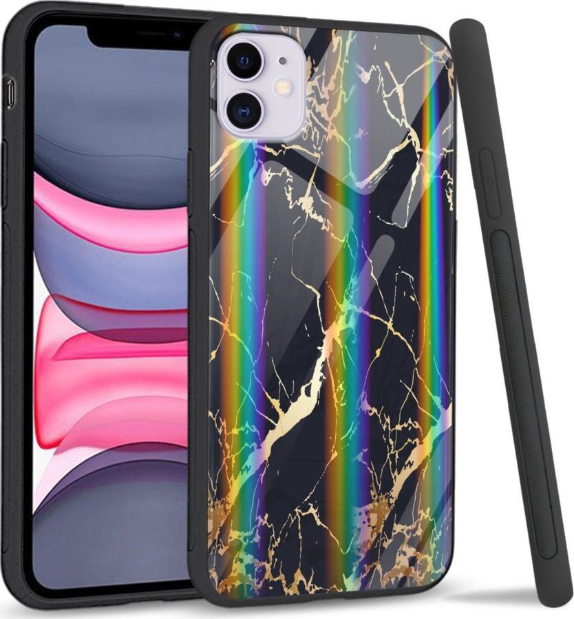 Super Fashion Etui Rainbow Series na Apple iPhone 11 Black gold granite 1