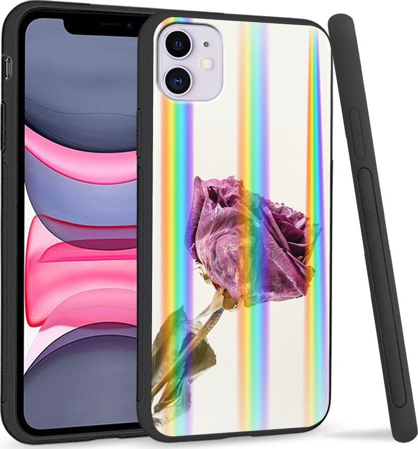 Super Fashion Etui Rainbow Series na Apple iPhone 11 Fioletowa róża 1