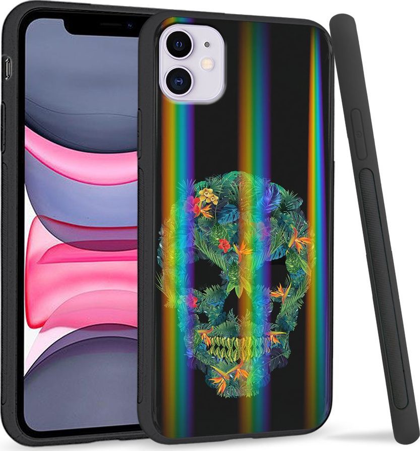 Super Fashion Etui Rainbow Series na Apple iPhone 11 Czaszka z roślin 1