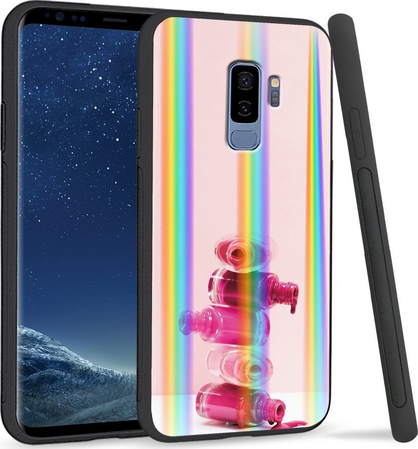 Super Fashion Etui Rainbow Series na Samsung S9 Plus Różowy lakier 1
