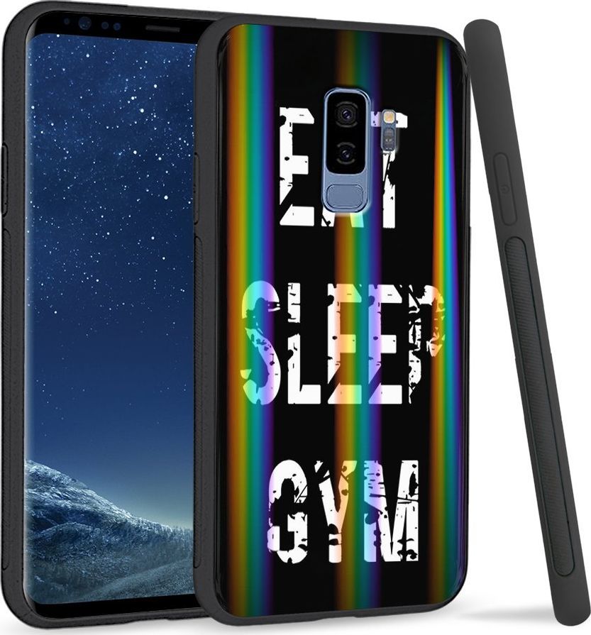 Super Fashion Etui Rainbow Series na Samsung S9 Plus Eat Sleep Gym 1