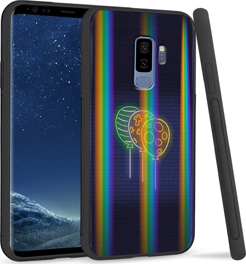 Super Fashion Etui Rainbow Series na Samsung S9 Plus Neonowe balony 1