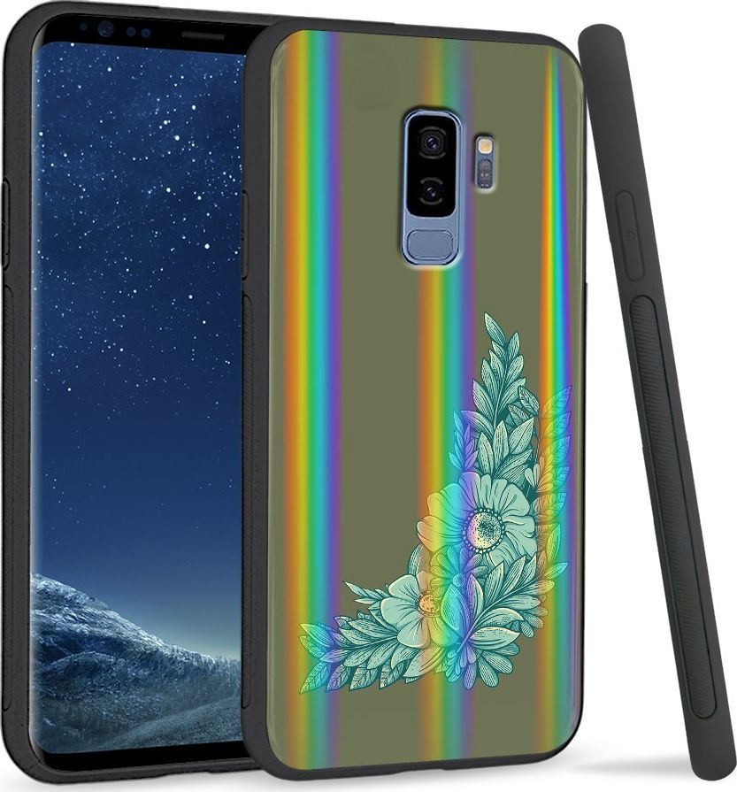Super Fashion Etui Rainbow Series na Samsung S9 Plus Niebieskie kwiaty 1