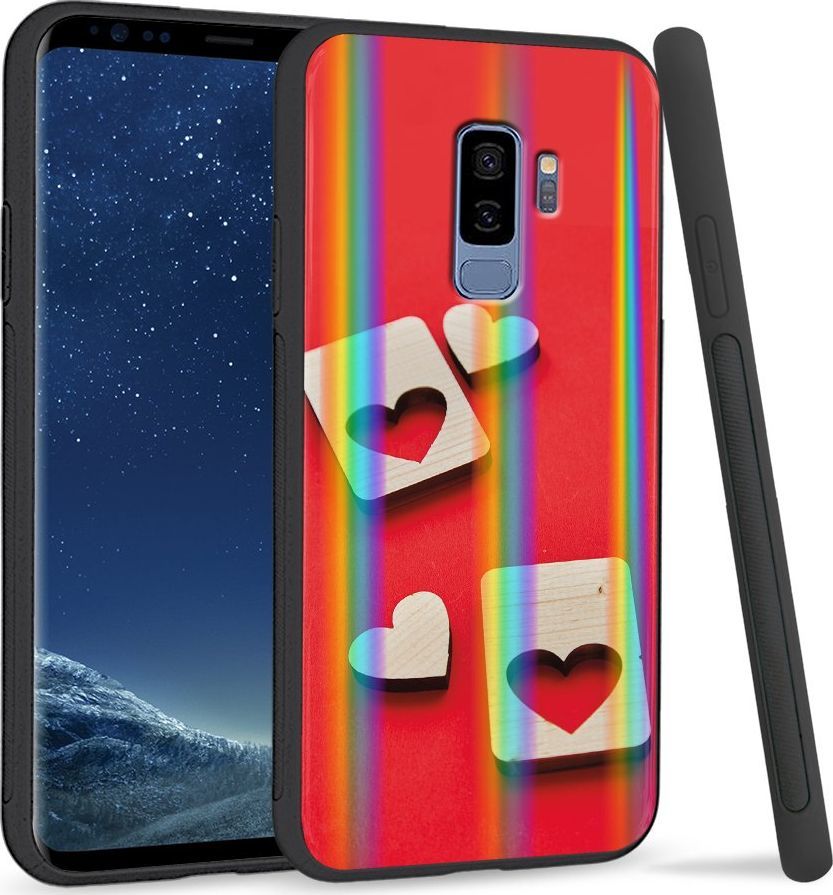 Super Fashion Etui Rainbow Series na Samsung S9 Plus Dwa serca 1