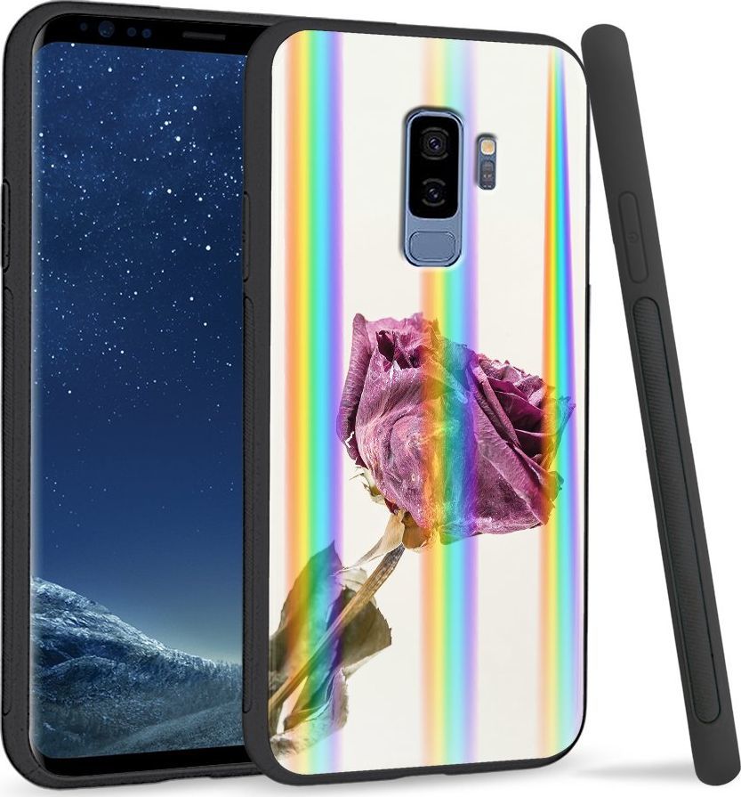 Super Fashion Etui Rainbow Series na Samsung S9 Plus Fioletowa róża 1