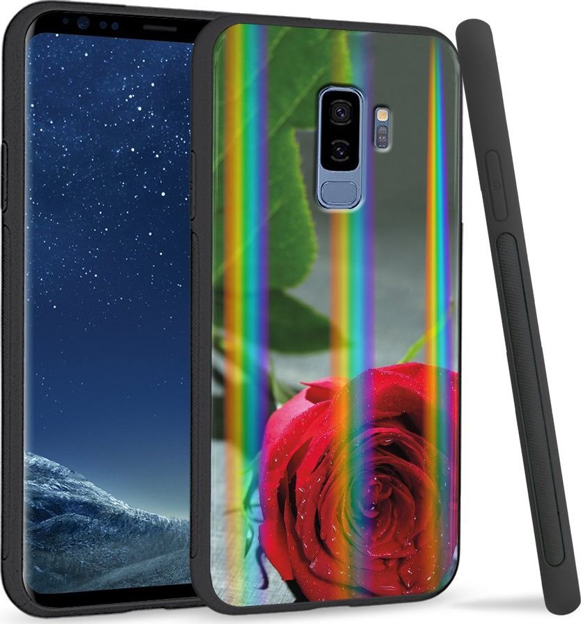 Super Fashion Etui Rainbow Series na Samsung S9 Plus Czerwona róża 1