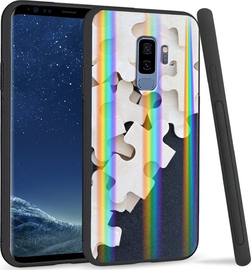 Super Fashion Etui Rainbow Series na Samsung S9 Plus Drewniane puzzle 1