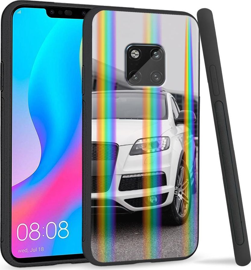 Super Fashion Etui Rainbow Series na Huawei Mate 20 Pro Biały samochód 1