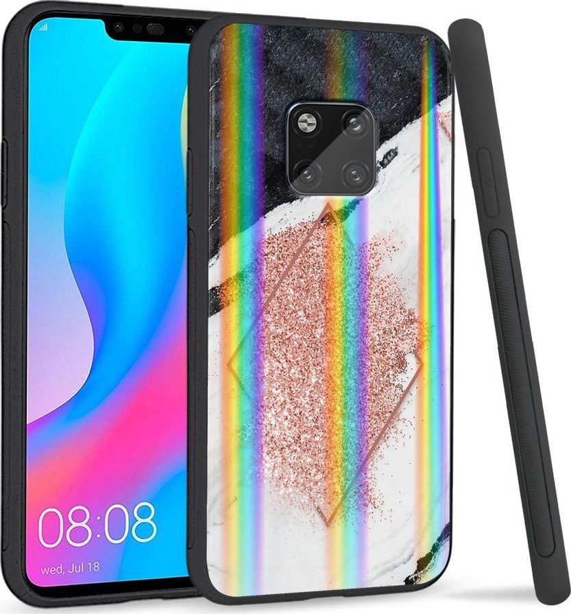 Super Fashion Etui Rainbow Series na Huawei Mate 20 Pro Różowy marmur 1