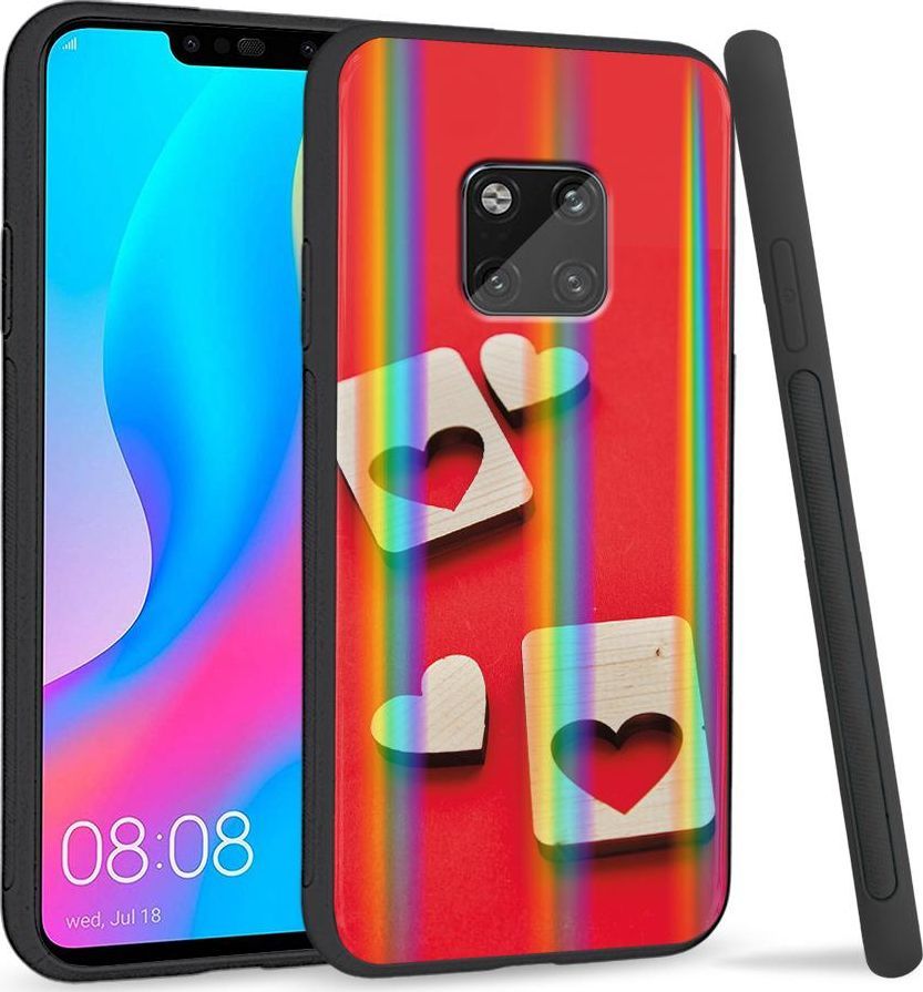 Super Fashion Etui Rainbow Series na Huawei Mate 20 Pro Dwa serca 1