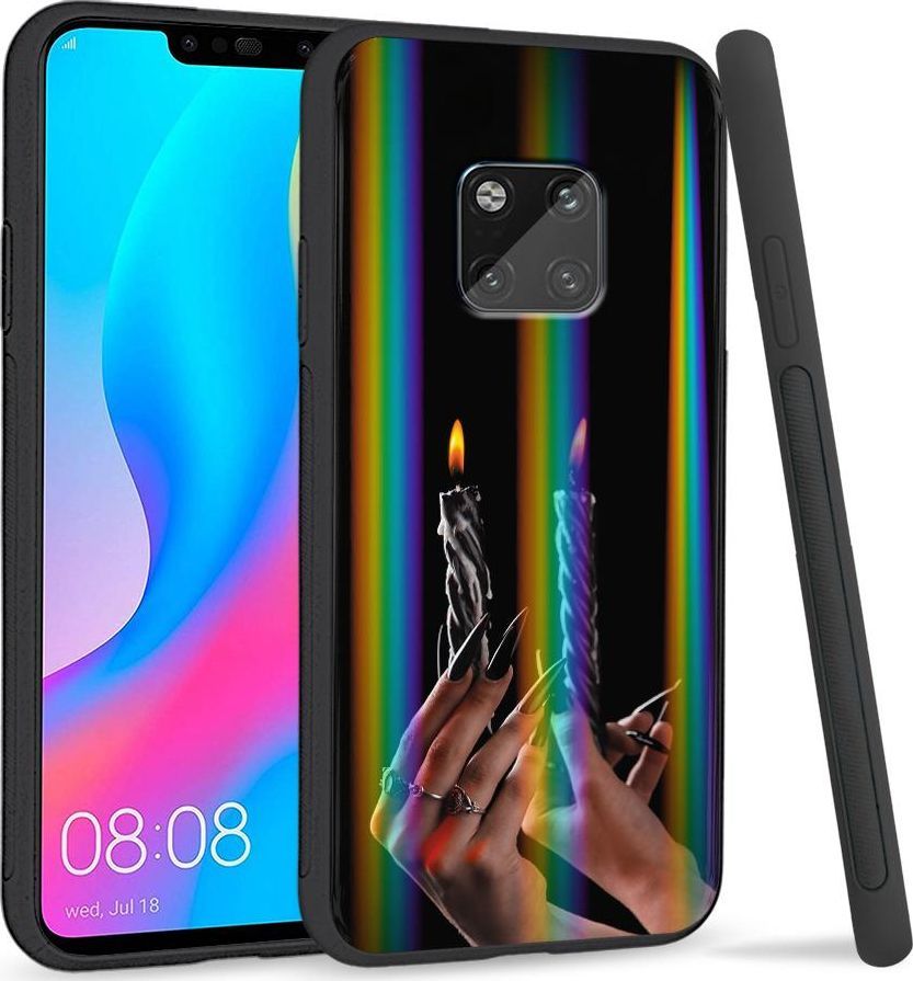 Super Fashion Etui Rainbow Series na Huawei Mate 20 Pro Czarne świeczki 1