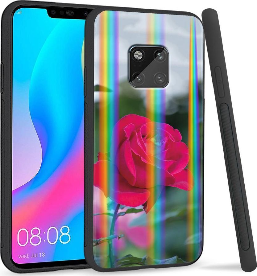 Super Fashion Etui Rainbow Series na Huawei Mate 20 Pro Pąk rózy 1