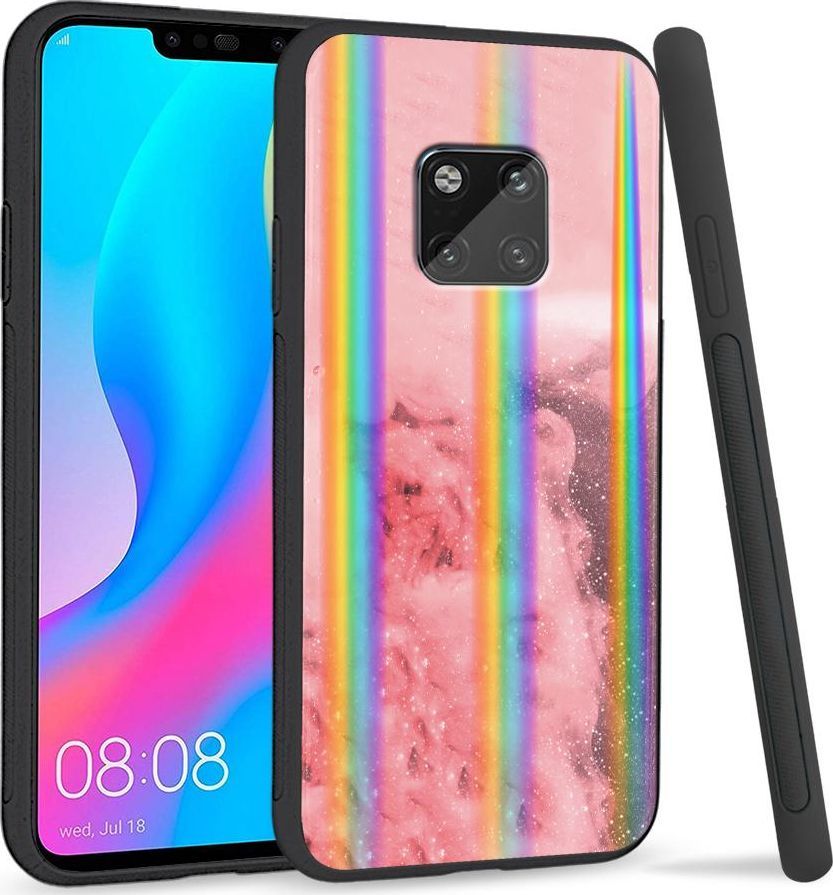 Super Fashion Etui Rainbow Series na Huawei Mate 20 Pro Różowy dym 1