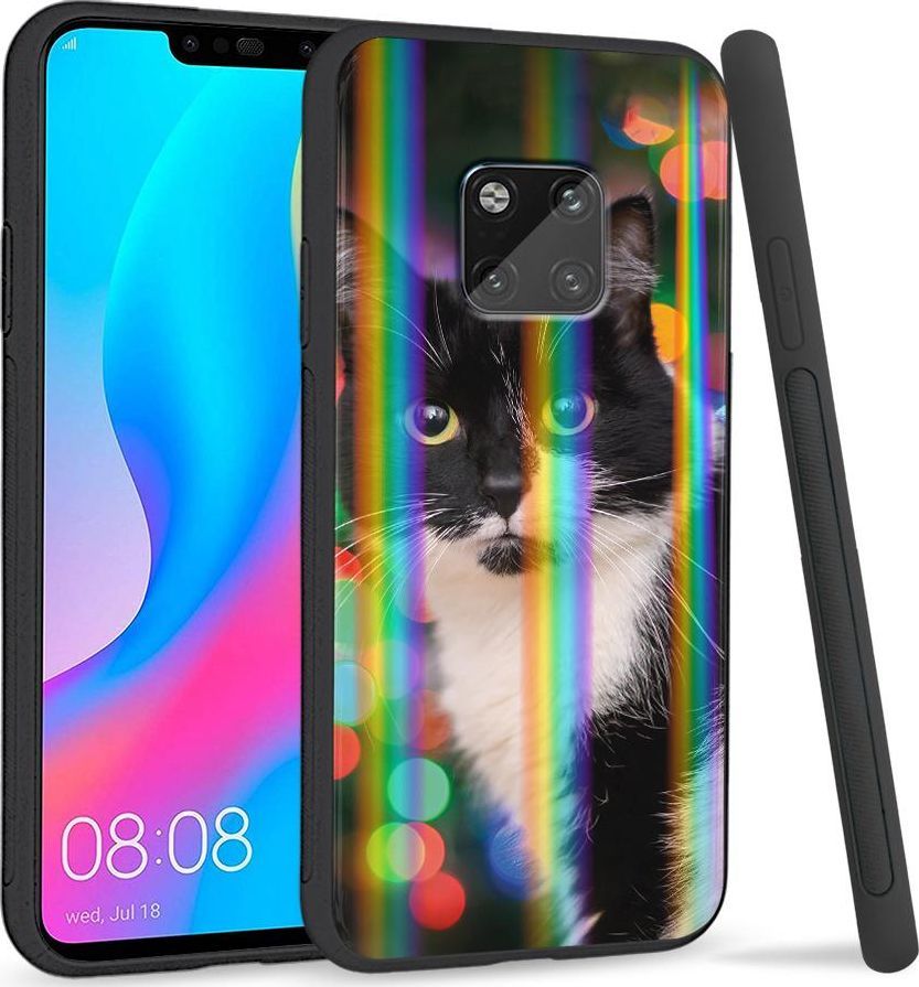 Super Fashion Etui Rainbow Series na Huawei Mate 20 Pro Uroczy kot 1