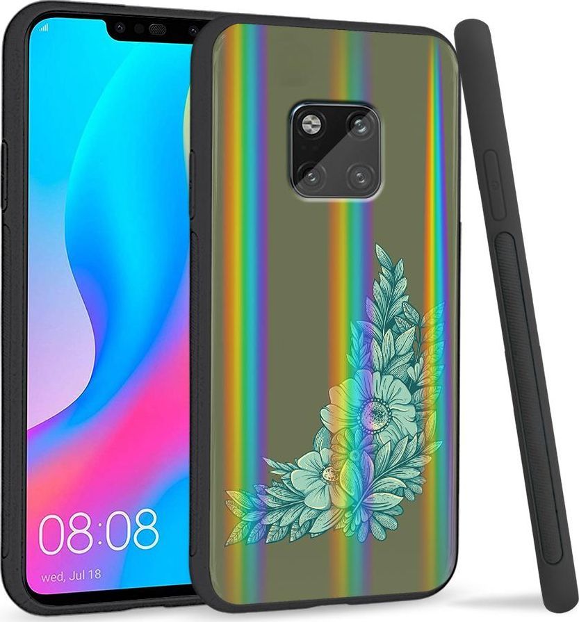 Super Fashion Etui Rainbow Series na Huawei Mate 20 Pro Niebieskie kwiaty 1