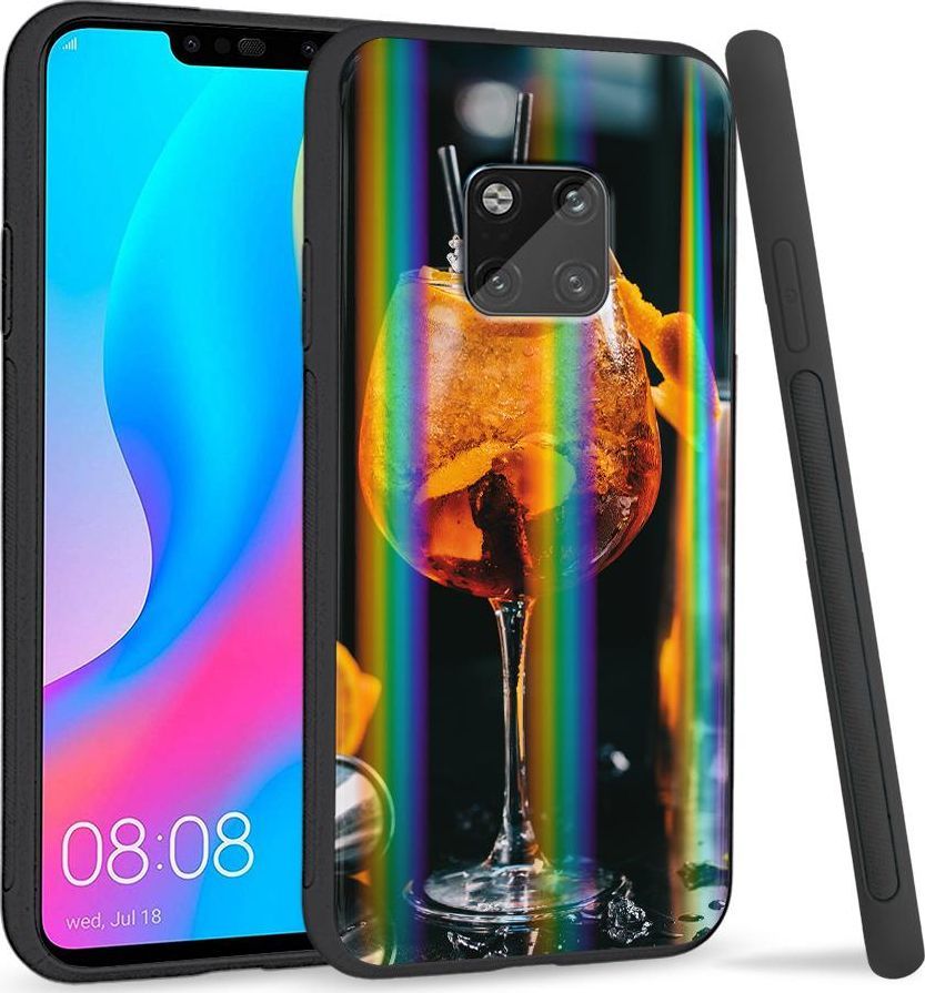 Super Fashion Etui Rainbow Series na Huawei Mate 20 Pro Drink z pomarańczą 1