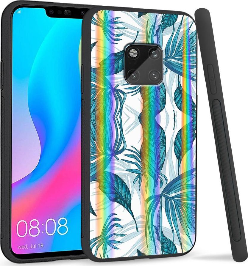 Super Fashion Etui Rainbow Series na Huawei Mate 20 Pro Niebieskie liście 1