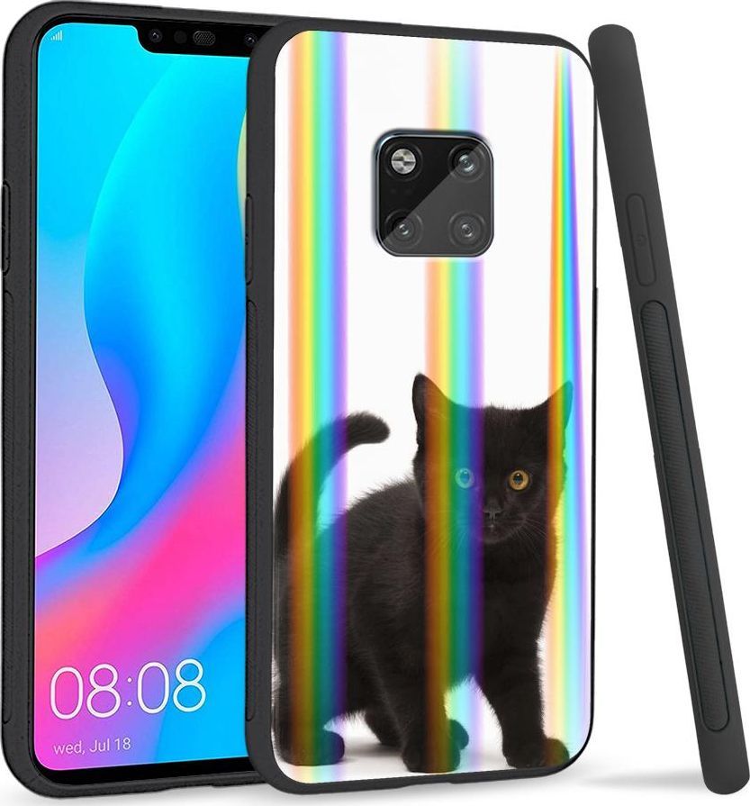 Super Fashion Etui Rainbow Series na Huawei Mate 20 Pro Black Kitty 1