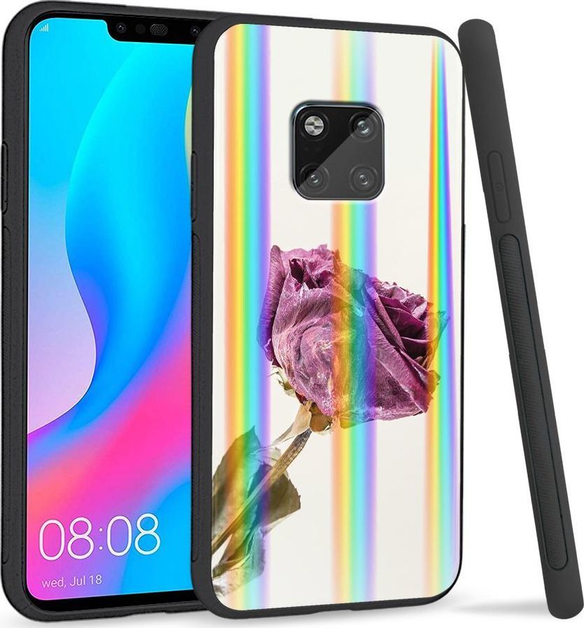 Super Fashion Etui Rainbow Series na Huawei Mate 20 Pro Fioletowa róża 1