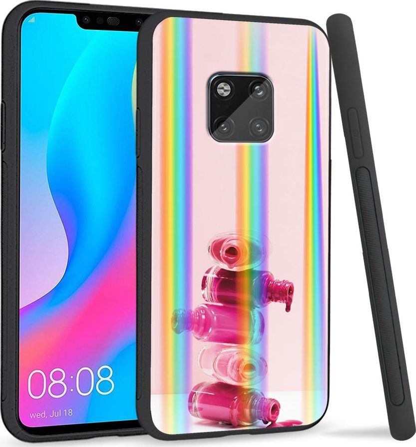 Super Fashion Etui Rainbow Series na Huawei Mate 20 Pro Różowy lakier 1