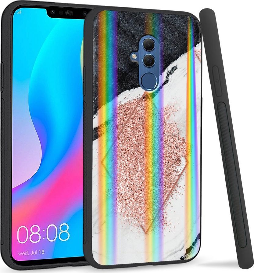 Super Fashion Etui Rainbow Series na Huawei Mate 20 Lite Różowy marmur 1