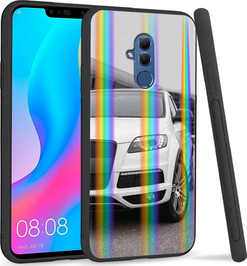 Super Fashion Etui Rainbow Series na Huawei Mate 20 Lite Biały samochód 1