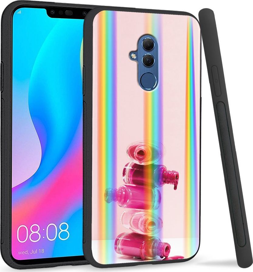Super Fashion Etui Rainbow Series na Huawei Mate 20 Lite Różowy lakier 1