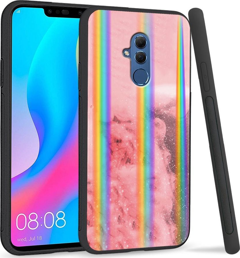 Super Fashion Etui Rainbow Series na Huawei Mate 20 Lite Różowy dym 1