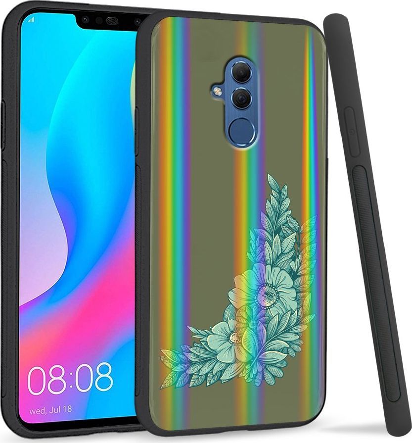 Super Fashion Etui Rainbow Series na Huawei Mate 20 Lite Niebieskie kwiaty 1